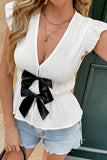 Ruffled Bow-Front Blouse
