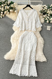 Textured Two-Piece Maxi Set