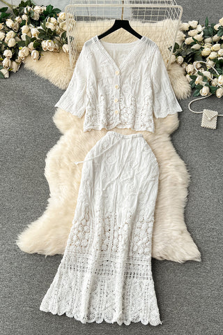 Textured Two-Piece Maxi Set