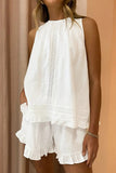Ruffle Trim Short Set
