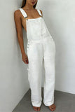 Cross-Back Denim Jumpsuit