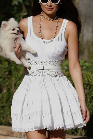 Sleeveless Eyelet Dress