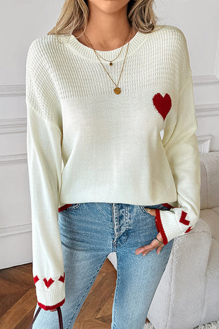 Heart Detail Knit Sweater