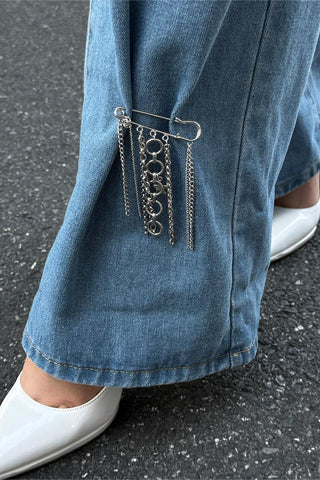 Stylish Chain and Charm Brooch