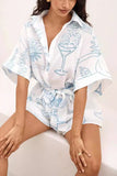 Casual Printed Romper with Drawstring
