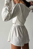Eyelet Crop Top and Shorts Set