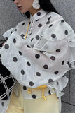 Polka Dot Ruffle Blouse