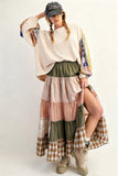 Patterned Sleeve Casual Sweatshirt