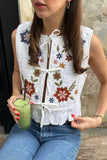 Floral  Tie-Front Vest