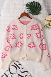 Floral Pattern Button Cardigan