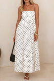 Polka Dot Strappy Maxi Dress