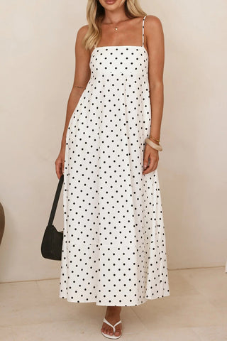 Polka Dot Strappy Maxi Dress