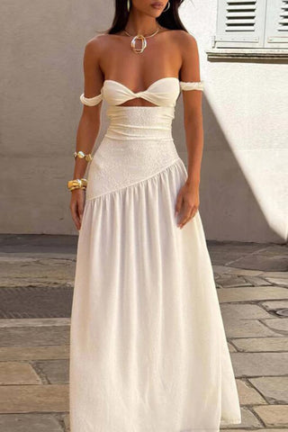 Off-Shoulder Maxi Casual Dress