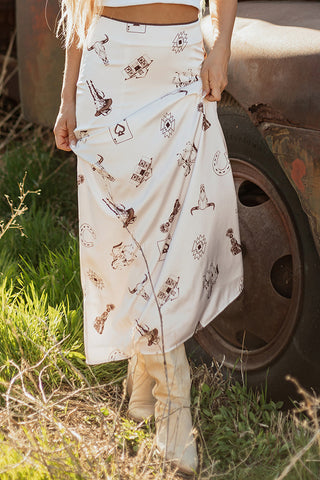 Western-Inspired Print Skirt