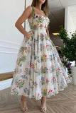 Floral Strap Midi Dress