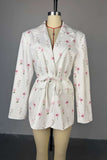 Floral Belted Blazer Jacket