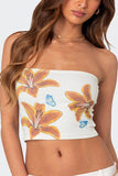 Floral Strapless Tank Top