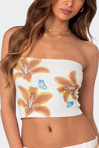 Floral Strapless Tank Top