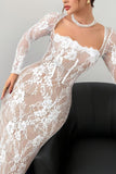 Elegant Lace Long-Sleeve Dress