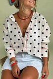 Polka Dot Contrast Trim  Shirt