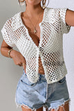 Button-Front Crochet Cardigan