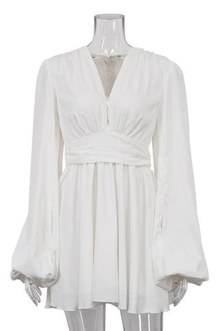 V-Neck Flowing Casual Dress