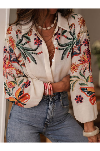 Floral Button-Front Shirt
