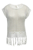 Fringe Hem Knit Blouse