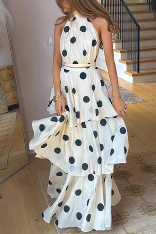 Polka Dot Halter Skirt Set
