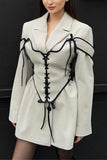 Stylish Lace-Up Jacket Dress