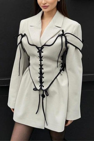 Stylish Lace-Up Jacket Dress