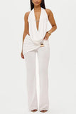 Halter Neck Top and Flared Pants Set