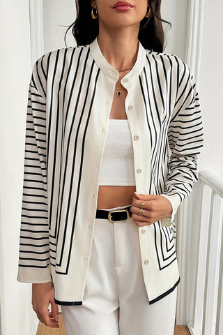 Striped Button-Up Blouse