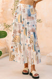 Floral Tiered Maxi Skirt