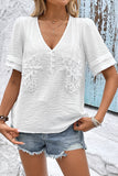 Floral Plunge Neck Blouse