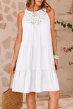 Sleeveless Crochet Trim Casual Dress