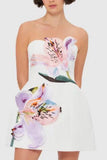 Strapless Floral Mini Dress