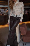 Elegant High-Neck Lace Blouse