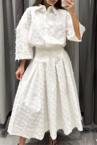 Textured Button-Down Blouse