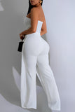 Strapless Statement Jumpsuit with Buttons