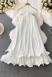 Flowing Pleated Halter Dress