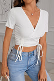 Wrap-Front Ruched Tank Top