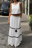 Scalloped Trim Skirt Set