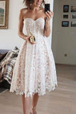Strapless Floral Midi Dress