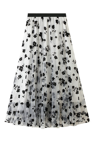 Floral Chiffon Maxi Skirt
