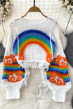 Rainbow Fringe Knit Sweater