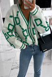 Geometric Patterned Button Cardigan