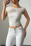 Sparkly Ruched T-Shirt