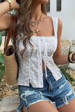 Lace-Up Detail Sleeveless Top