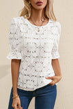 Lace Puff-Sleeve Blouse